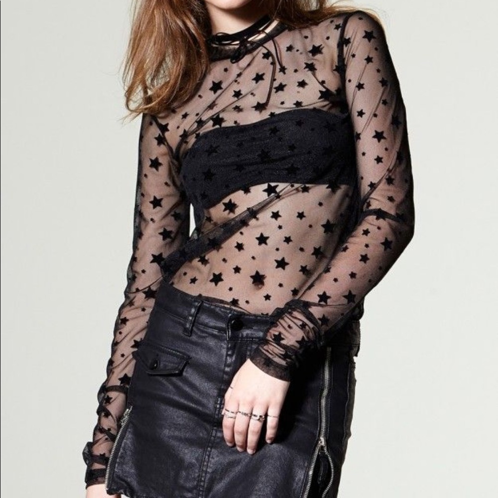 Storets Star Mesh Long-sleeve Top